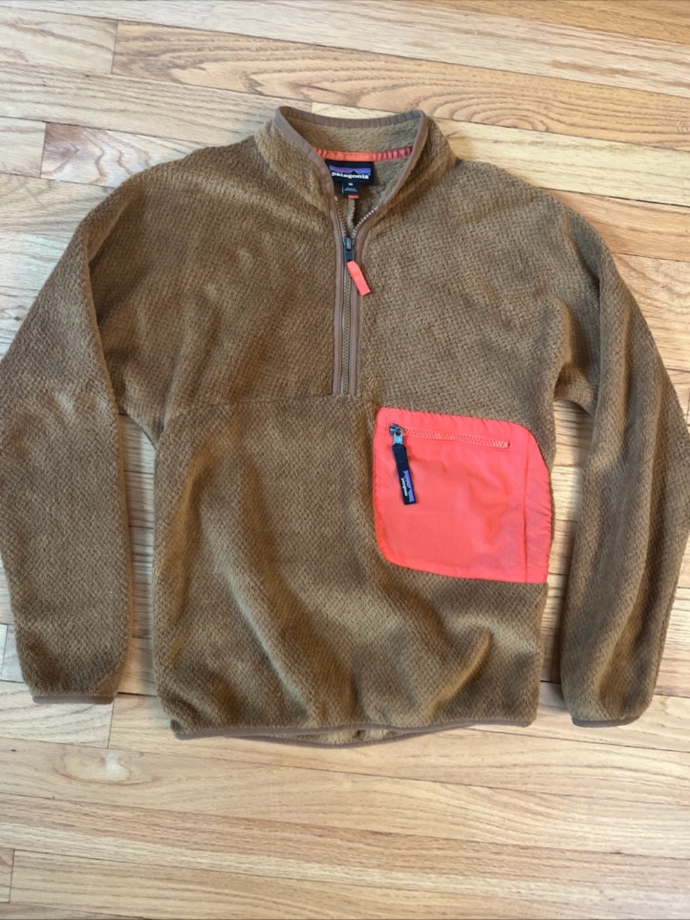 Patagonia Re-Tool Pullover Women XS Brown 1/2 Zip Fleece Gorp Lagenlook Outdoor